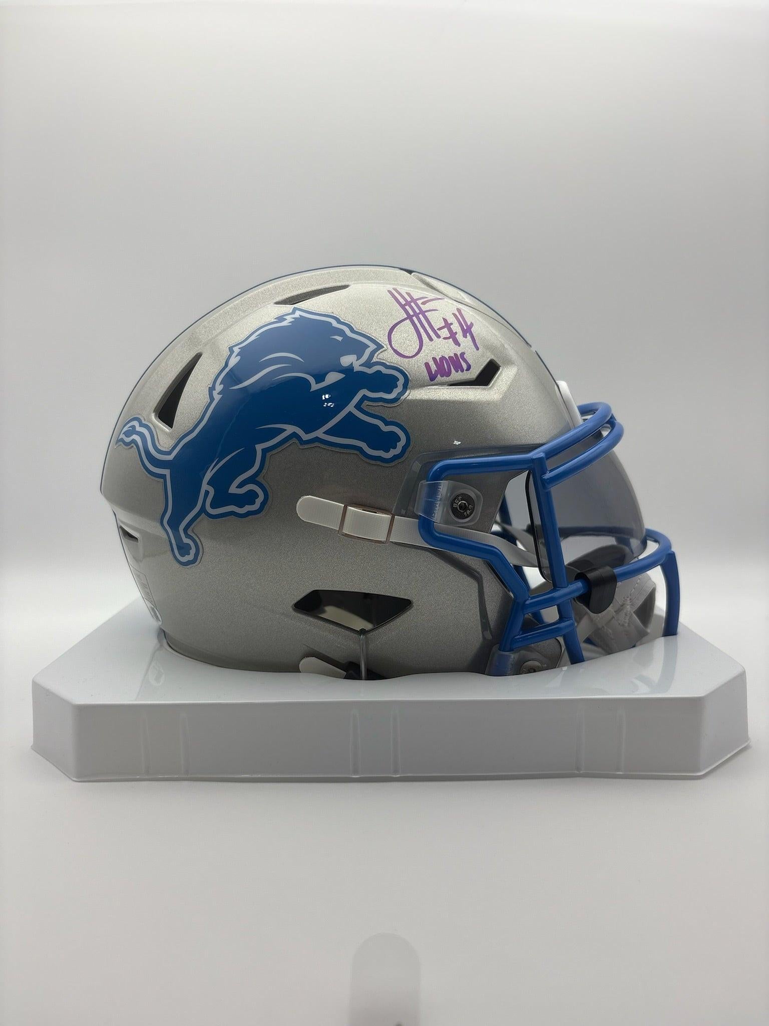 detroit lions speedflex helmet Jason Hanson Detroit Lions Autographed Speedflex Midi-Helmet W/ JSA CoA