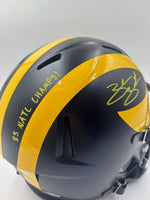 Zak Zinter Autographed Michigan Wolverines Full-Size Replica Football Helmet JSA CoA
