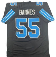 Derrick Barnes Autographed Detroit Lions Black Custom Football Jersey JSA CoA.