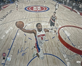 Malik Beasley Autographed 16x20 Detroit Pistons Photo JSA CoA