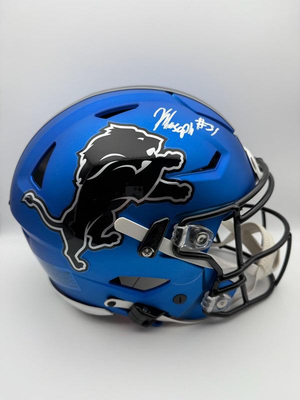 Kerby Joseph Autographed Detroit Lions Alternate Full-Size Flex Football Helmet JSA CoA.
