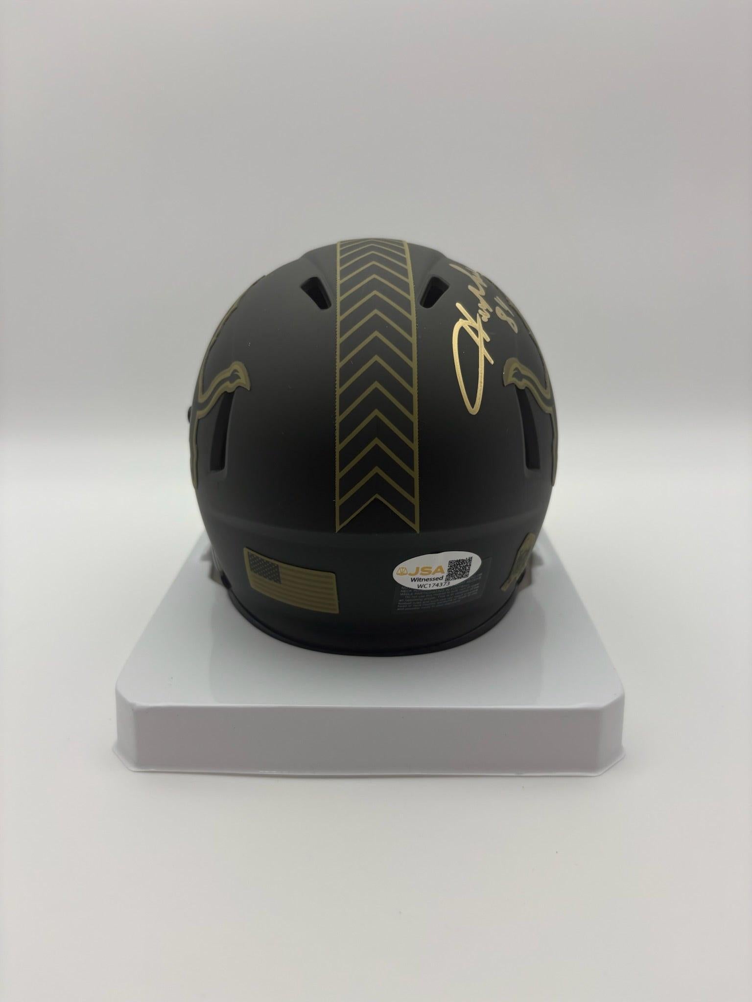 detroit lions motorcycle helmet Herman Moore Autographed Detroit Lions STS Mini Football Helmet JSA CoA