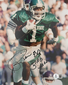 Andre Rison Autographed & Inscribed 8x10 Michigan State Spartans Photo Beckett CoA.