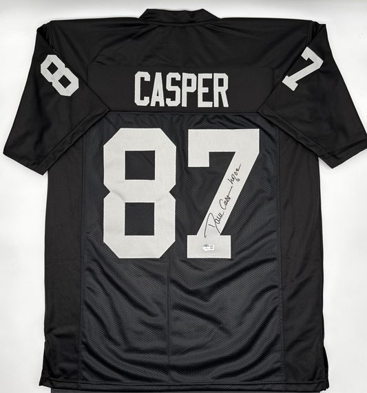 Dave Casper Autographed Raiders Custom Black Jersey with JSA