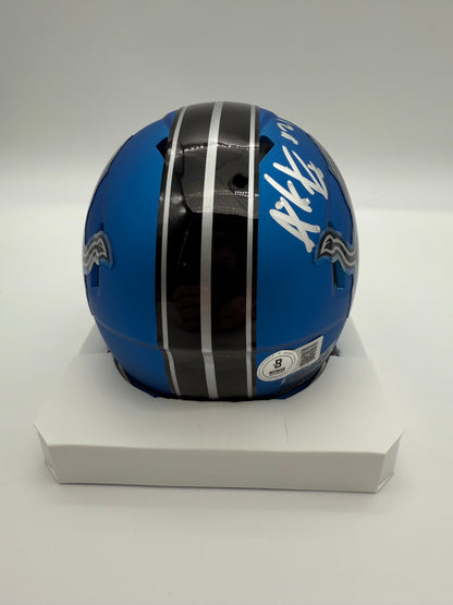 AMIK ROBERTSON AUTOGRAPHED DETROIT LIONS ALT MINI HELMET BECKETT CoA