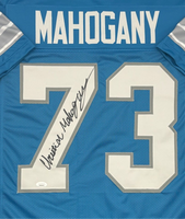 Christian Mahogany Autographed Detroit Lions Blue Custom Football Jersey JSA CoA