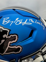 Barry Sanders Autographed & Inscribed Detroit Lions Alternate Full-Size Flex Football Helmet Schwartz CoA