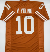 Vince Young Autographed Texas Longhorns Orange Custom Football Jersey Beckett CoA