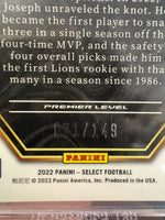 Kerby Joseph Autographed Detroit Lions Football Card Beckett Authenticated Auto Grade 10 /149.