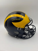 Donovan Edwards Autographed Michigan Wolverines Full-Size Replica Football Helmet JSA CoA