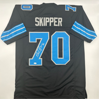 Dan Skipper Autographed Detroit Lions Black Custom Football Jersey JSA CoA
