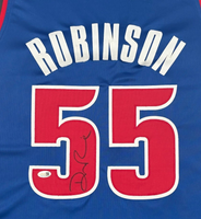 Duncan Robinson Autographed Detroit Pistons Blue Custom Basketball Jersey JSA CoA