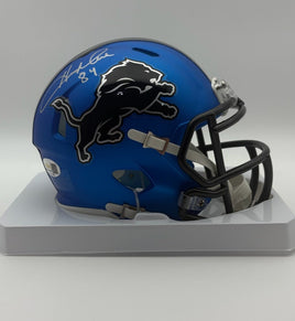 Herman Moore Autographed Detroit Lions Alternate Mini Football Helmet JSA CoA