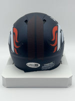 RJ Harvey Autographed Navy Denver Broncos Mini Football Helmet JSA CoA