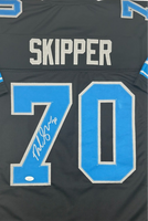Dan Skipper Autographed Detroit Lions Black Custom Football Jersey JSA CoA