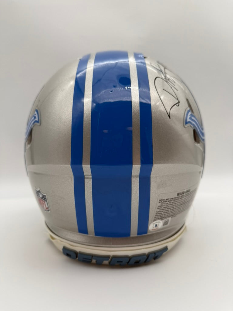 DAVID MONTGOMERY SIGNED DETROIT LIONS  SPEED AUTHENTIC HELMET BECKETT QR