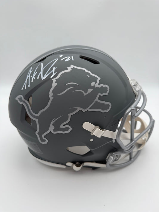 AMIK ROBERTSON AUTOGRAPHED DETROIT LIONS FULL-SIZE AUTHENTIC SLATE HELMET BECKETT CoA