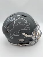 Amik Robertson Autographed Detroit Lions Slate Full-Size Authentic Football Helmet Beckett CoA