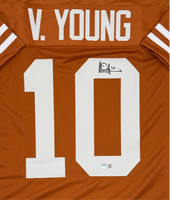 Vince Young Autographed Texas Longhorns Orange Custom Football Jersey Beckett CoA