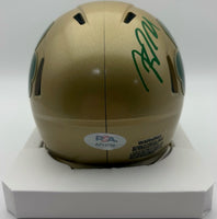 Riley Leonard Autographed Notre Dame Shamrock Mini Football Helmet PSA DNA CoA