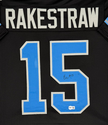 ENNIS RAKESTRAW JR. SIGNED AUTOGRAPHED DETROIT LIONS BLACK CUSTOM JERSEY BECKETT CoA