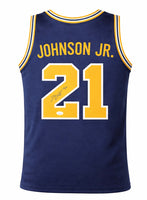 Morez Johnson Jr Autographed Michigan Wolverines Navy Custom Basketball Jersey with JSA CoA