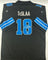 Isaac TeSlaa Autographed Detroit Lions Pro Style Black Football Jersey Beckett CoA