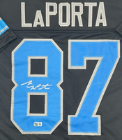 Sam LaPorta Autographed Detroit Lions Black Custom Football Jersey Beckett CoA
