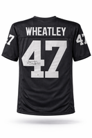 Tyrone Wheatley Autographed Raiders Black Custom Football Jersey JSA CoA