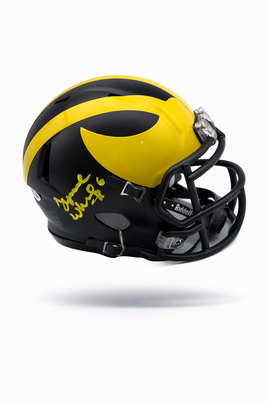 Tyrone Wheatley Autographed Michigan Wolverines Mini Football Helmet with JSA CoA