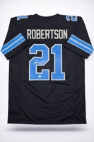 Amik Robertson Autographed Detroit Lions Black Custom Football Jersey Beckett CoA