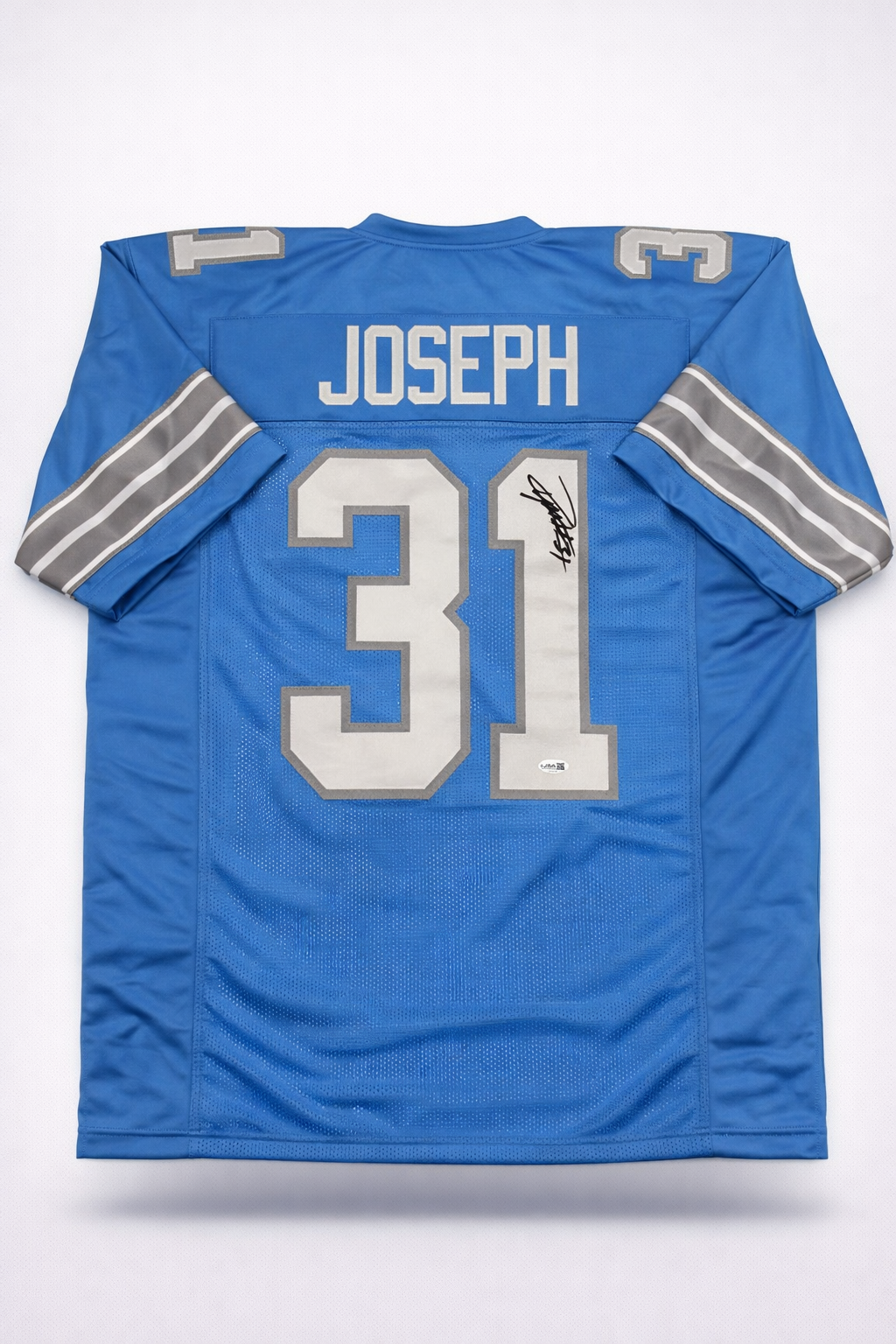 Kerby Joseph Autographed Detroit Lions Blue Custom Football Jersey