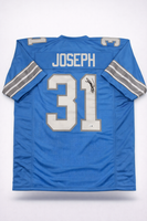 Kerby Joseph Autographed Detroit Lions Blue Custom Football Jersey JSA CoA.