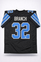 Brian Branch Autographed Detroit Lions Black Custom Football Jersey Beckett CoA