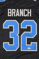 Brian Branch Autographed Detroit Lions Black Custom Football Jersey Beckett CoA