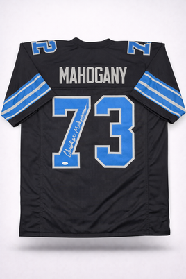 Christian Mahogany Autographed Detroit Lions Black Custom Football Jersey JSA CoA