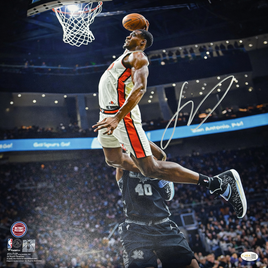 Jalen Duren Autographed Detroit Pistons 16x20 Photo JSA CoA