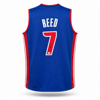 Paul Reed Autographed Detroit Pistons Navy Custom Basketball Jersey JSA CoA.