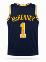 Trey McKenney Autographed Michigan Wolverines Navy Custom Basketball Jersey with JSA CoA.