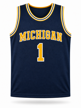 Trey McKenney Autographed Michigan Wolverines Navy Custom Basketball Jersey with JSA CoA.