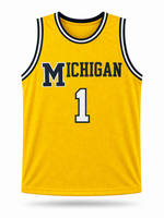 Trey McKenney Autographed Michigan Wolverines Maze Custom Basketball Jersey with JSA CoA.