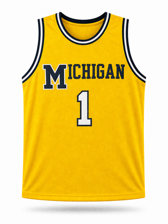 Trey McKenney Autographed Michigan Wolverines Maze Custom Basketball Jersey with JSA CoA.