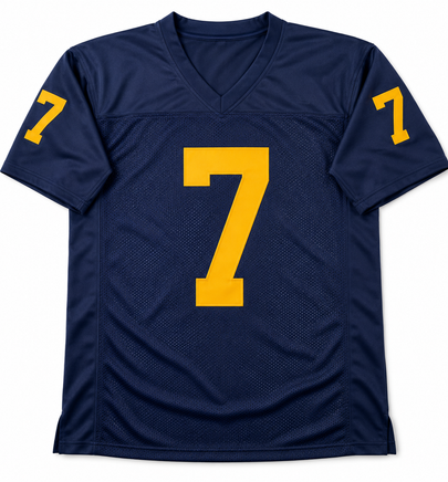 Donovan Edwards Autographed Michigan Navy Custom Football Jersey JSA CoA.