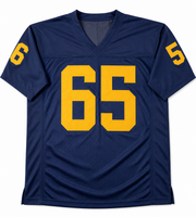 Zak Zinter Autographed Michigan Navy Custom Football Jersey JSA CoA