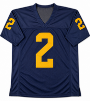 Will Johnson Autographed Michigan Navy Custom Football Jersey JSA CoA.