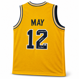 Charlie May Autographed Michigan Wolverines Yellow Custom Basketball Jersey with JSA CoA