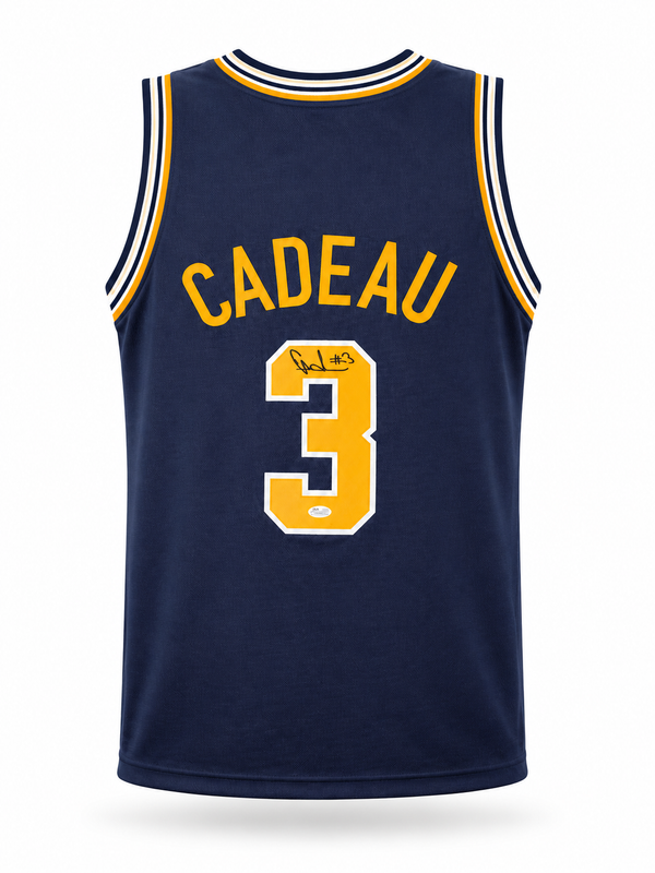 Elliot Cadeau Autographed Michigan Wolverines Navy Custom Basketball Jersey with JSA CoA