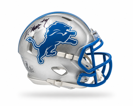 Derrick Moore Autographed Detroit Lions Speed Mini Helmet Beckett CoA