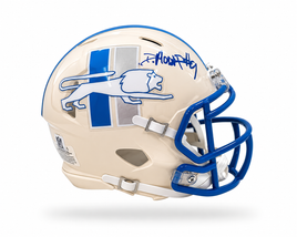 Derrick Moore Autographed Detroit Lions Retro Mini Helmet Beckett CoA