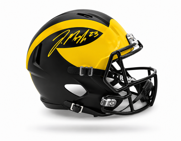 Jordan Marshall Autographed Michigan Wolverines Full-Size Authentic Football Helmet JSA CoA.